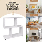 Costway 2-Tier Bookshelf S Shaped Bookcase Storage Rack Display Shelf w/Thick Foot Mats