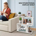 Costway 2-Tier Bookshelf S Shaped Bookcase Storage Rack Display Shelf w/Thick Foot Mats
