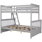 Twin over Full Bunk Bed with Built-in Ladder & Drawers, Pine Wood & MDF Bed Frame, Convertible into Two Beds - ModernLuxe