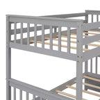 Twin over Full Bunk Bed with Built-in Ladder & Drawers, Pine Wood & MDF Bed Frame, Convertible into Two Beds - ModernLuxe