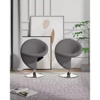 Set of 2 Curl Wool Blend Swivel Accent Chairs - Manhattan Comfort