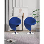 Set of 2 Curl Wool Blend Swivel Accent Chairs - Manhattan Comfort
