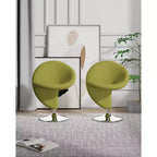 Set of 2 Curl Wool Blend Swivel Accent Chairs - Manhattan Comfort