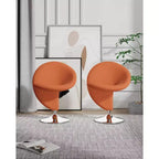 Set of 2 Curl Wool Blend Swivel Accent Chairs - Manhattan Comfort