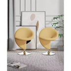 Set of 2 Curl Wool Blend Swivel Accent Chairs - Manhattan Comfort