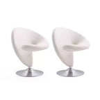 Set of 2 Curl Wool Blend Swivel Accent Chairs - Manhattan Comfort