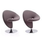 Set of 2 Curl Wool Blend Swivel Accent Chairs - Manhattan Comfort