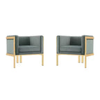 Set of 2 Paramount Velvet Accent Armchairs - Manhattan Comfort