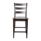 Merrick Lane Set of Two Classic Wooden Ladderback Counter Height Barstools with Solid Wood Seats