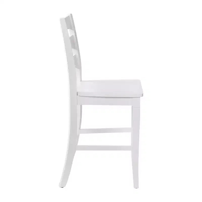 Merrick Lane Set of Two Classic Wooden Ladderback Counter Height Barstools with Solid Wood Seats