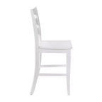 Merrick Lane Set of Two Classic Wooden Ladderback Counter Height Barstools with Solid Wood Seats