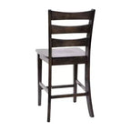 Merrick Lane Set of Two Classic Wooden Ladderback Counter Height Barstools with Solid Wood Seats