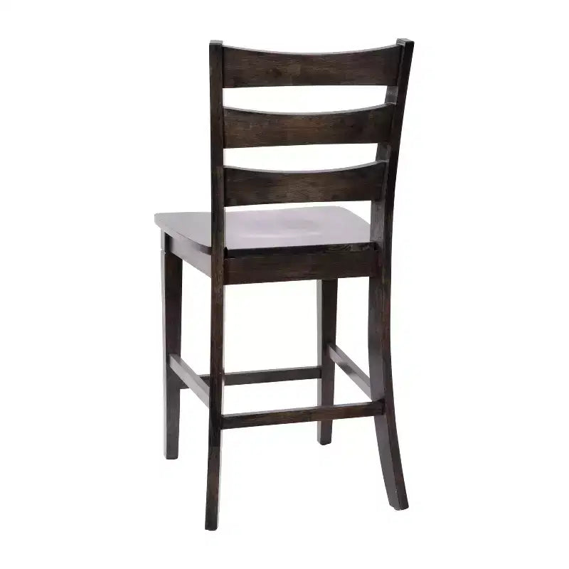 Merrick Lane Set of Two Classic Wooden Ladderback Counter Height Barstools with Solid Wood Seats