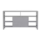 Emma and Oliver Modern Rustic Farmhouse Media Console Cabinet with Spacious Open and Closed Storage