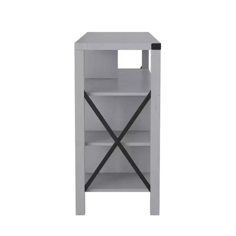 Emma and Oliver Modern Rustic Farmhouse Media Console Cabinet with Spacious Open and Closed Storage