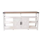 Emma and Oliver Modern Rustic Farmhouse Media Console Cabinet with Spacious Open and Closed Storage