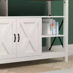 Emma and Oliver Modern Rustic Farmhouse Media Console Cabinet with Spacious Open and Closed Storage