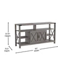 Emma and Oliver Modern Rustic Farmhouse Media Console Cabinet with Spacious Open and Closed Storage