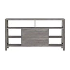 Emma and Oliver Modern Rustic Farmhouse Media Console Cabinet with Spacious Open and Closed Storage
