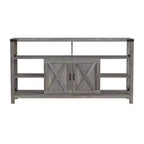Emma and Oliver Modern Rustic Farmhouse Media Console Cabinet with Spacious Open and Closed Storage