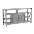 Emma and Oliver Modern Rustic Farmhouse Media Console Cabinet with Spacious Open and Closed Storage