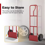 Costway Heavy Duty Hand Truck 660lbs Capacity Trolley Cart with Foldable Nose Plate Black/Red