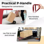 Costway Heavy Duty Hand Truck 660lbs Capacity Trolley Cart with Foldable Nose Plate Black/Red