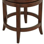 55 Downing Street Lev Walnut Wood Bar Stool Brown 24 High Farmhouse Rustic Beige Linen Cushion with Backrest Footrest for Kitchen Counter Island Home