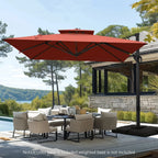 MAISON ARTS 12 FT Automatic Hydraulic Cantilever Umbrella Aluminum Pole 360 Degree Rotation