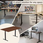 Mount-It! Hand Crank Sit-Stand Desk Frame with Extra-Wide Tabletop