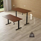 Mount-It! Hand Crank Sit-Stand Desk Frame with Extra-Wide Tabletop