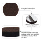 Unique Bargains Round Self-Stick Non-Slip Anti-Scratch Floor Protector Furniture Felt Pads Dark Brown 50 Pcs