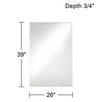 Possini Euro Design Relevei Rectangular Vanity Decorative Wall Mirror Modern Silver Wood Metal Frame 26 Wide Bathroom Bedroom Home