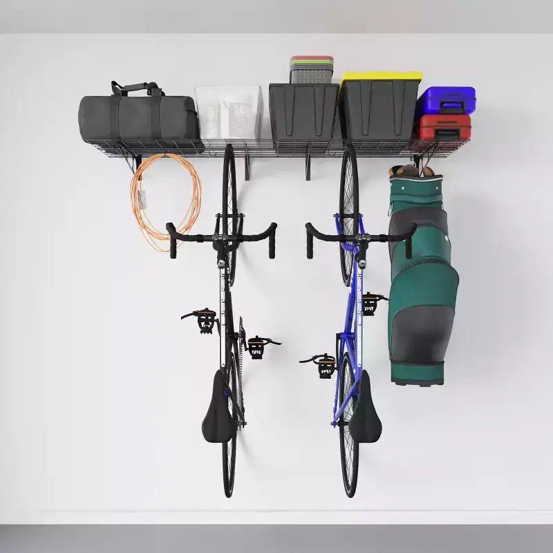 Heavy Duty Bike Rack with 6 Hooks - Capacity to Store 4 Bikes by Rad Sportz
