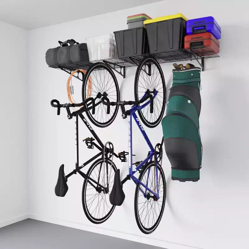 Heavy Duty Bike Rack with 6 Hooks - Capacity to Store 4 Bikes by Rad Sportz