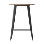 Emma and Oliver Indoor/Outdoor Bar Top Table, 30 Round All Weather Poly Resin Top with Steel base