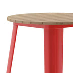 Emma and Oliver Indoor/Outdoor Bar Top Table, 30 Round All Weather Poly Resin Top with Steel base