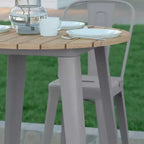 Emma and Oliver Indoor/Outdoor Bar Top Table, 30 Round All Weather Poly Resin Top with Steel base