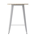 Emma and Oliver Indoor/Outdoor Bar Top Table, 30 Round All Weather Poly Resin Top with Steel base