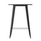 Emma and Oliver Indoor/Outdoor Bar Top Table, 30 Round All Weather Poly Resin Top with Steel base