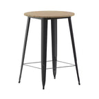 Emma and Oliver Indoor/Outdoor Bar Top Table, 30 Round All Weather Poly Resin Top with Steel base