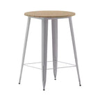 Emma and Oliver Indoor/Outdoor Bar Top Table, 30 Round All Weather Poly Resin Top with Steel base