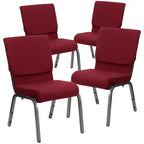 Lot de 4 chaises d'église empilables Emma et Oliver de 47 cm de large