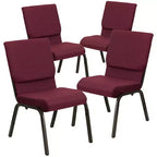 Lot de 4 chaises d'église empilables Emma et Oliver de 47 cm de large