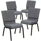 Lot de 4 chaises d'église empilables Emma et Oliver de 47 cm de large