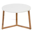 Kate and Laurel Rioux Round MDF Coffee Table, 26x26x18, White and Natural
