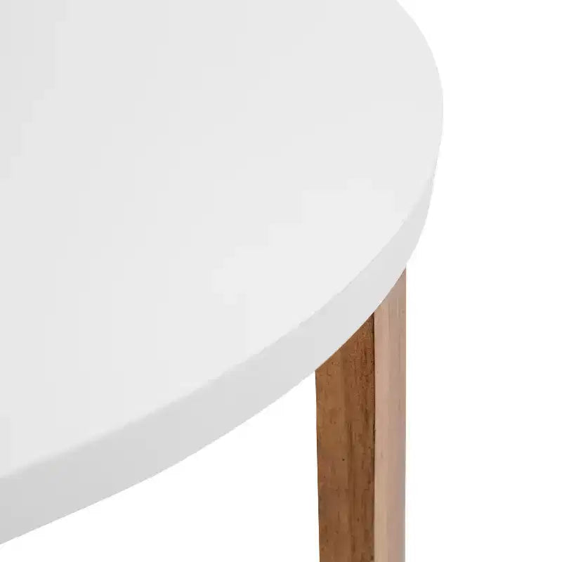 Kate and Laurel Rioux Round MDF Coffee Table, 26x26x18, White and Natural