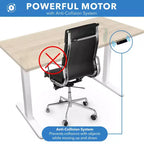 Mount-It! Electric Sit-Stand Desk with Tabletop - White / Maple