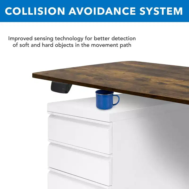 Mount-It! Dual Motor Electric Sit-Stand Desk with Tabletop - Black / Oak
