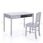 Guidecraft Dahlia Kids Desk and Chair Set :Wooden Study Table with Storage Drawer and Chair Set for Girls | Kids Bedroom Desk Set